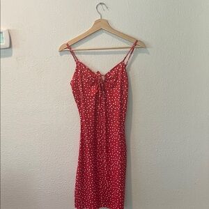 Red Polka Dot Spaghetti Strap Dress mini